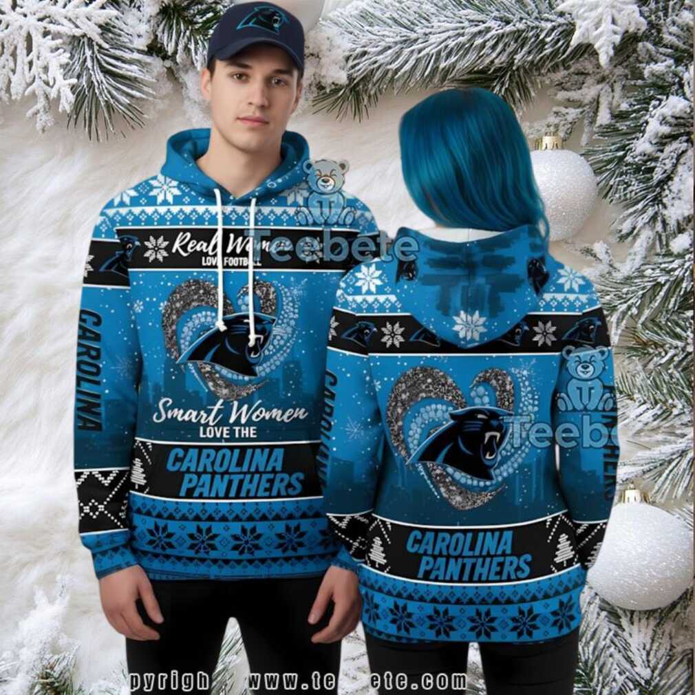Carolina Panthers Smart Women Love 3D Ugly Hoodie Women Carolina Panthers Smart Women Love 3D Ugly Hoodie Women