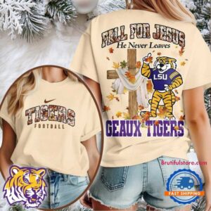 LSU Tigers 2025 NCAA Season Fall For Jesus Unisex 3D Shirt