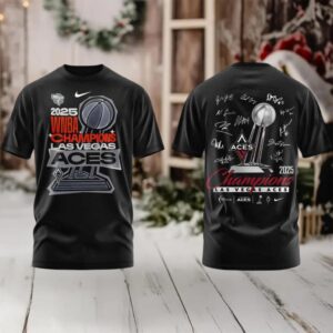 Las Vegas Aces 2025 WNBA Finals Champions Locker Room 2 sided t shirt