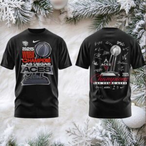 Las Vegas Aces 2025 WNBA Finals Champions Locker Room 2 sided t shirt