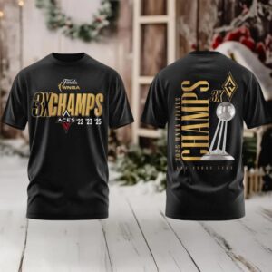 Las Vegas Aces 3x WNBA Finals Champions 2 sided t shirt