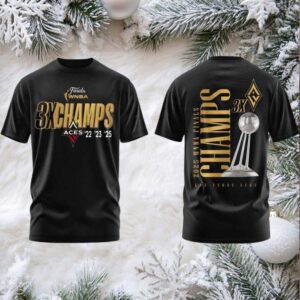 Las Vegas Aces 3x WNBA Finals Champions 2 sided t shirt