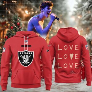 Las Vegas Raiders Shawn Mendes On The Road Again Tour 2025 Love Love Hoodie T Shirt