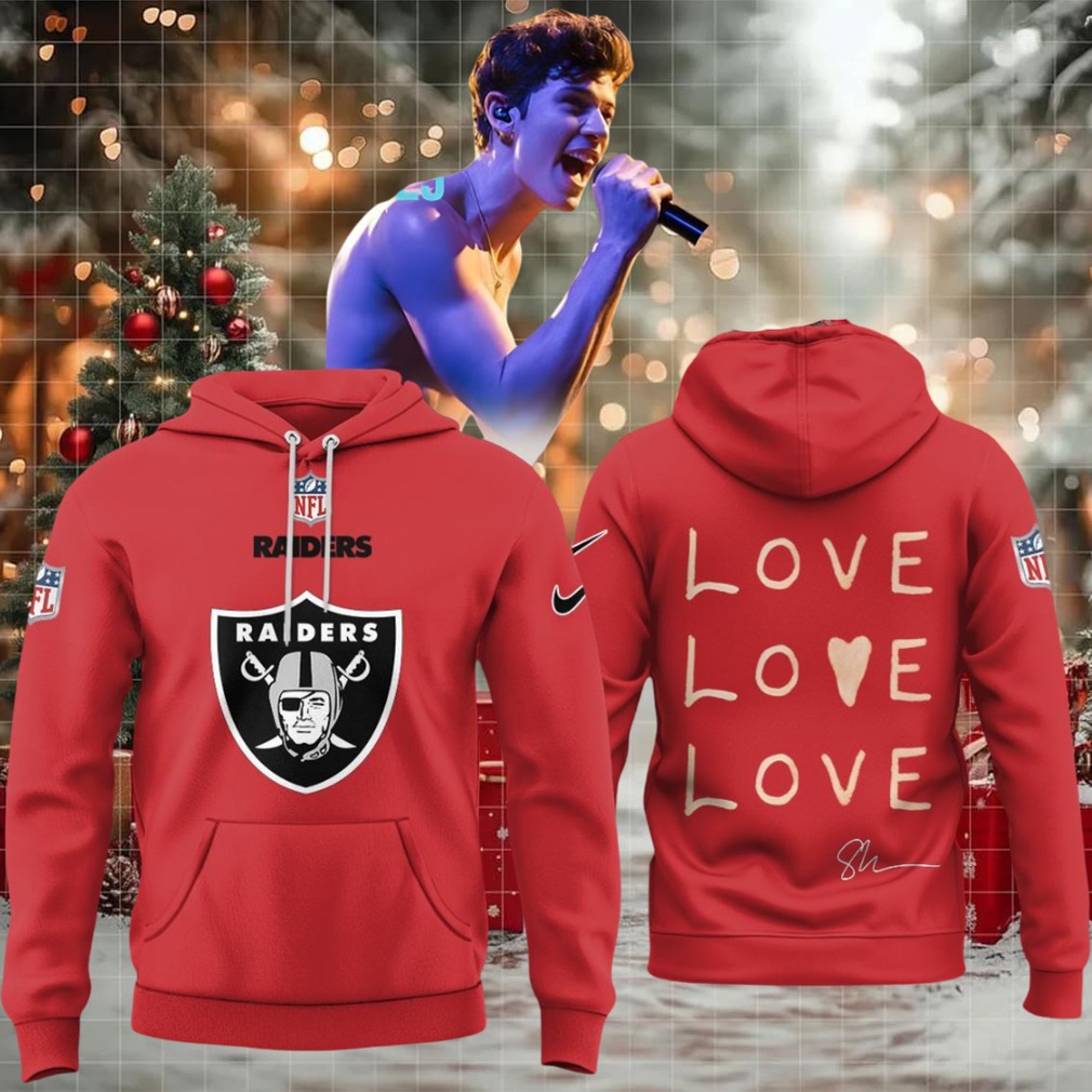 Las Vegas Raiders Shawn Mendes On The Road Again Tour 2025 Love Love Hoodie T Shirt