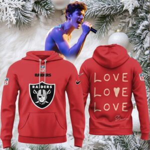 Las Vegas Raiders Shawn Mendes On The Road Again Tour 2025 Love Love Hoodie T Shirt