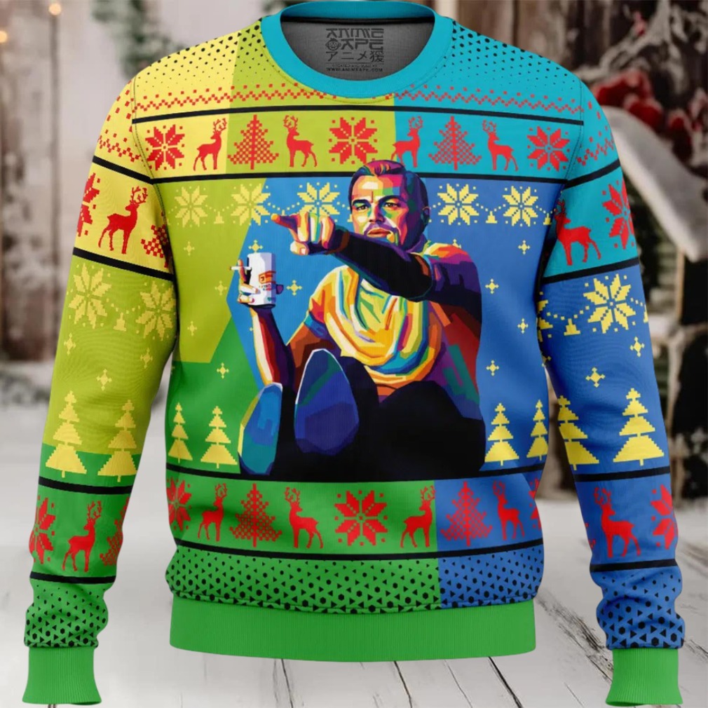 Leo Pointing Once Upon A Time Ugly Christmas Sweater
