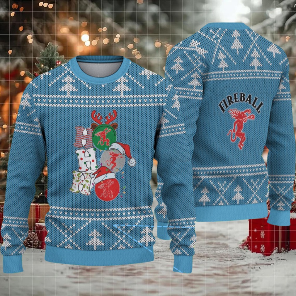 Light Blue Christmas Tree Pattern “Stacked Fireball Bottles” Ugly Holiday Sweater – Fireball Cinnamon Whisky Edition Light Blue Christmas Tree Pattern “Stacked Fireball Bottles” Ugly Holiday Sweater – Fireball Cinnamon Whisky Edition
