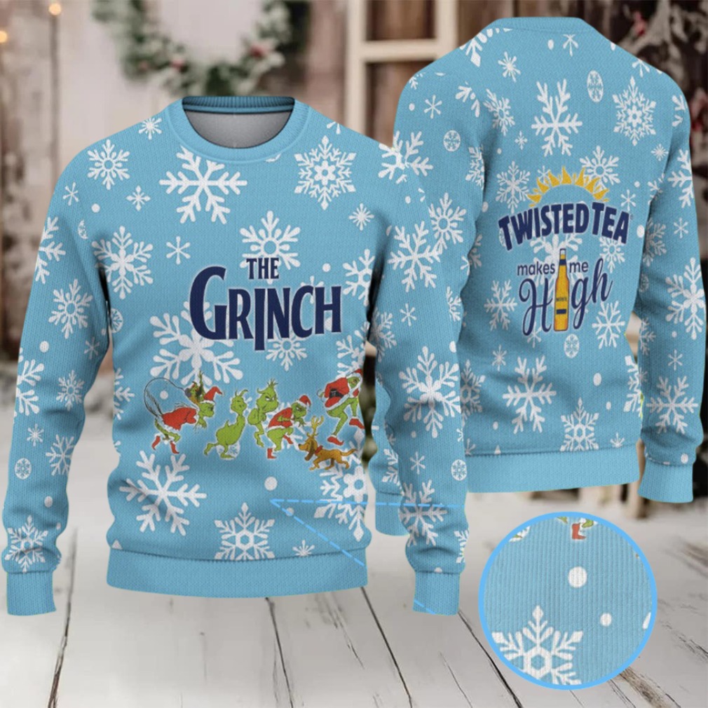 Light Blue Twisted Tea Grinch Snowflake Pattern Ugly Sweater Light Blue Twisted Tea Grinch Snowflake Pattern Ugly Sweater