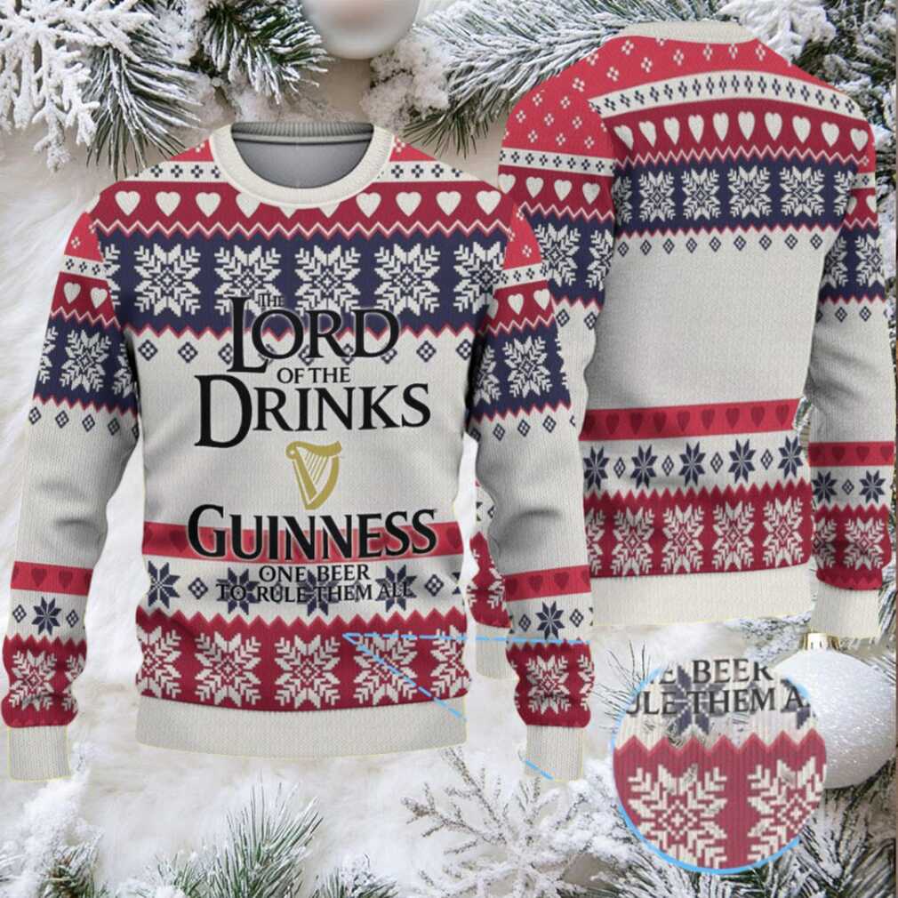 Light Grey Navy & Burgundy Fair Isle Snowflake “Lord of the Drinks” Guinness Ugly Christmas Sweater Light Grey Navy & Burgundy Fair Isle Snowflake “Lord of the Drinks” Guinness Ugly Christmas Sweater