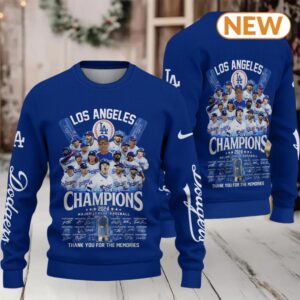 Los Angeles Dodgers 2024 World Champions Ugly Sweater