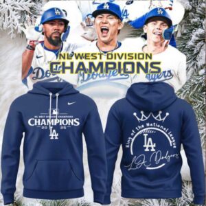 Los Angeles Dodgers 2025 King Of The National League Champions Hoodie – Blue