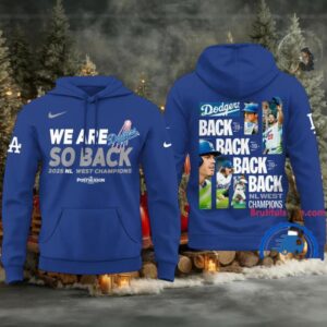 Los Angeles Dodgers 2025 NL West Division Champions Back to Back Hoodie