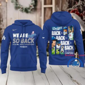 Los Angeles Dodgers 2025 NL West Division Champions Back to Back Hoodie