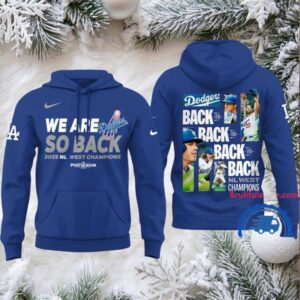 Los Angeles Dodgers 2025 NL West Division Champions Back to Back Hoodie