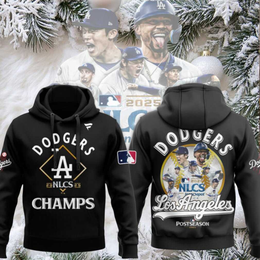 Los Angeles Dodgers NLCS 2025 Champs Postseason Hoodie – Black Los Angeles Dodgers NLCS 2025 Champs Postseason Hoodie – Black