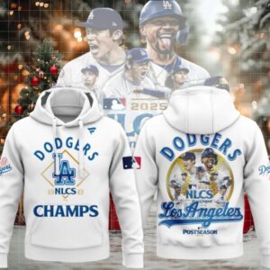 Los Angeles Dodgers NLCS 2025 Champs Postseason Hoodie – White