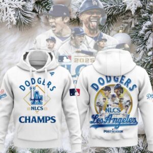 Los Angeles Dodgers NLCS 2025 Champs Postseason Hoodie – White