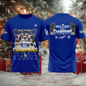 Los Angeles Dodgers World Series Champions Back To Back 2024 2025 Signature 3D T Shirt