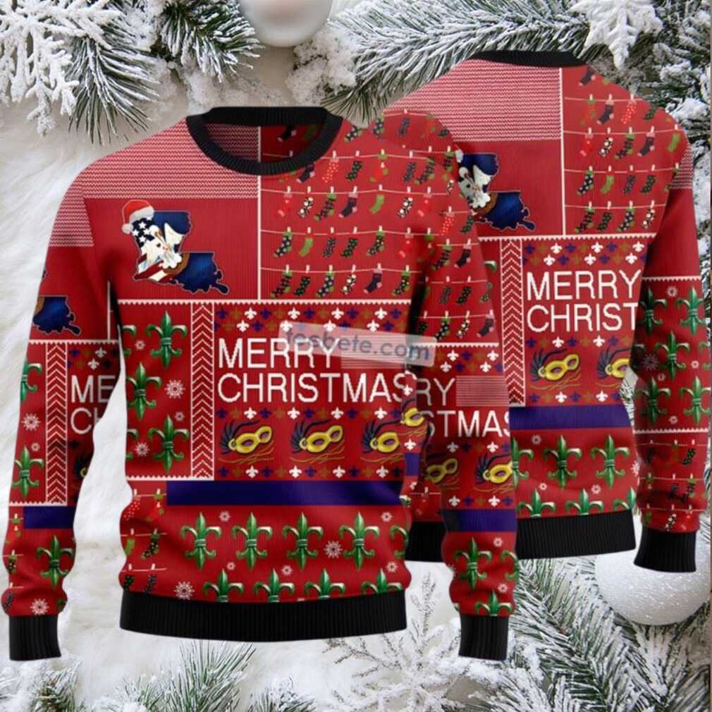 Louisiana Ugly Christmas Sweater Merry Christmas Red Ugliest Louisiana Ugly Christmas Sweater Merry Christmas Red Ugliest