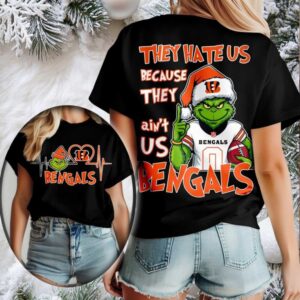 Cincinnati Bengals Grinch Santa They Hate Us Because They Ain’t Us Merry Christmas Shirt