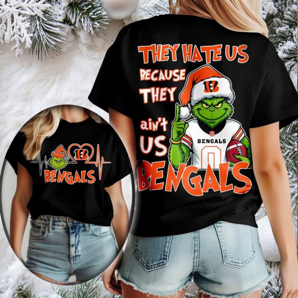 Cincinnati Bengals Grinch Santa They Hate Us Because They Ain’t Us Merry Christmas Shirt