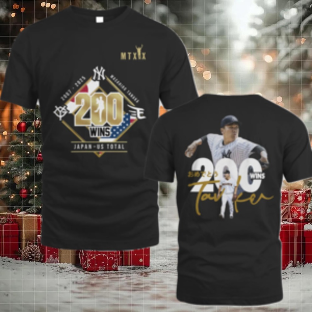 MLB New York Yankees Masahiro Tanaka 200 Wins Celebration 2025 T Shirt MLB New York Yankees Masahiro Tanaka 200 Wins Celebration 2025 T Shirt