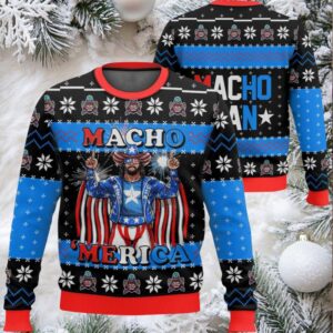 Macho ‘Merica Macho Man Ugly Christmas Sweater