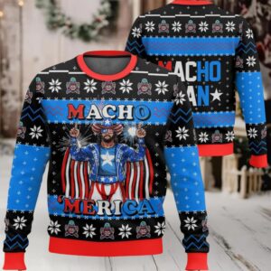 Macho ‘Merica Macho Man Ugly Christmas Sweater