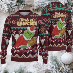 Maroon Fair Isle Ugly Christmas Sweater Crown Royal Whiskey