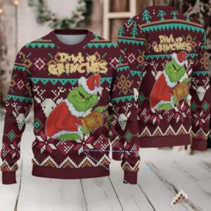 Maroon Fair Isle Ugly Christmas Sweater Crown Royal Whiskey