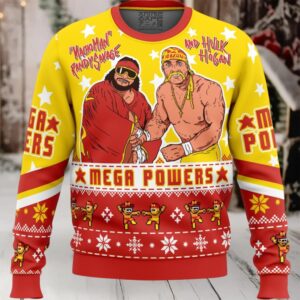 Mega Powers Macho Man and Hulk Hogan Ugly Christmas Sweater
