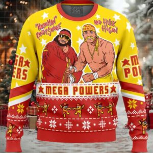 Mega Powers Macho Man and Hulk Hogan Ugly Christmas Sweater