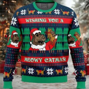 Meowy Catmas Alf Ugly Christmas Sweater
