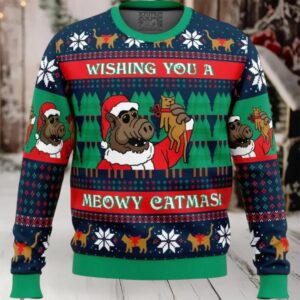 Meowy Catmas Alf Ugly Christmas Sweater