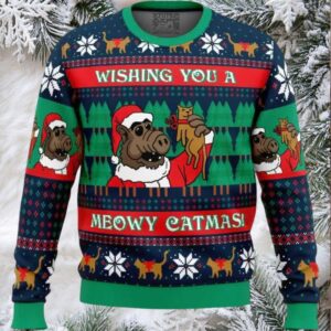Meowy Catmas Alf Ugly Christmas Sweater