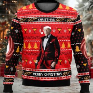Merry Christmas 007 James Bond Ugly Christmas Sweater