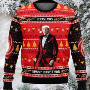 Merry Christmas 007 James Bond Ugly Christmas Sweater