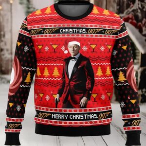 Merry Christmas 007 James Bond Ugly Christmas Sweater
