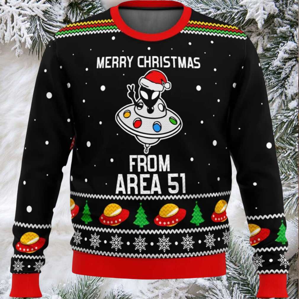 Merry Christmas From Area 51 Aliens Ugly Christmas Sweater Merry Christmas From Area 51 Aliens Ugly Christmas Sweater