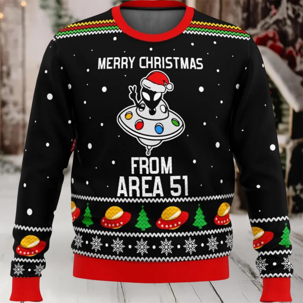 Merry Christmas From Area 51 Aliens Ugly Christmas Sweater Merry Christmas From Area 51 Aliens Ugly Christmas Sweater