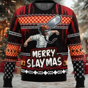 Merry Slaymas Denji Chainsaw Man Ugly Christmas Sweater