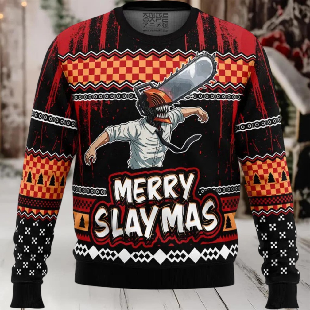 Merry Slaymas Denji Chainsaw Man Ugly Christmas Sweater Merry Slaymas Denji Chainsaw Man Ugly Christmas Sweater