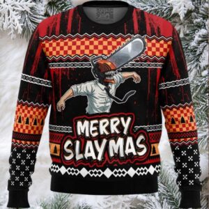 Merry Slaymas Denji Chainsaw Man Ugly Christmas Sweater