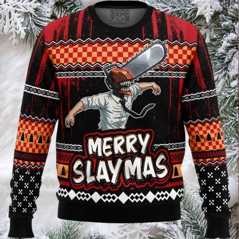 Merry Slaymas Denji Chainsaw Man Ugly Christmas Sweater Merry Slaymas Denji Chainsaw Man Ugly Christmas Sweater