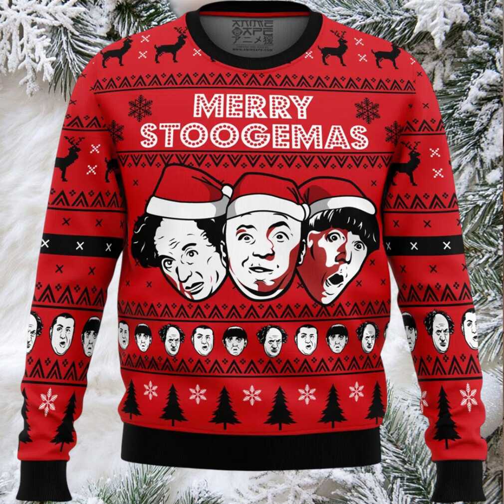 Merry Stoogemas 3 Stooges Ugly Christmas Sweater