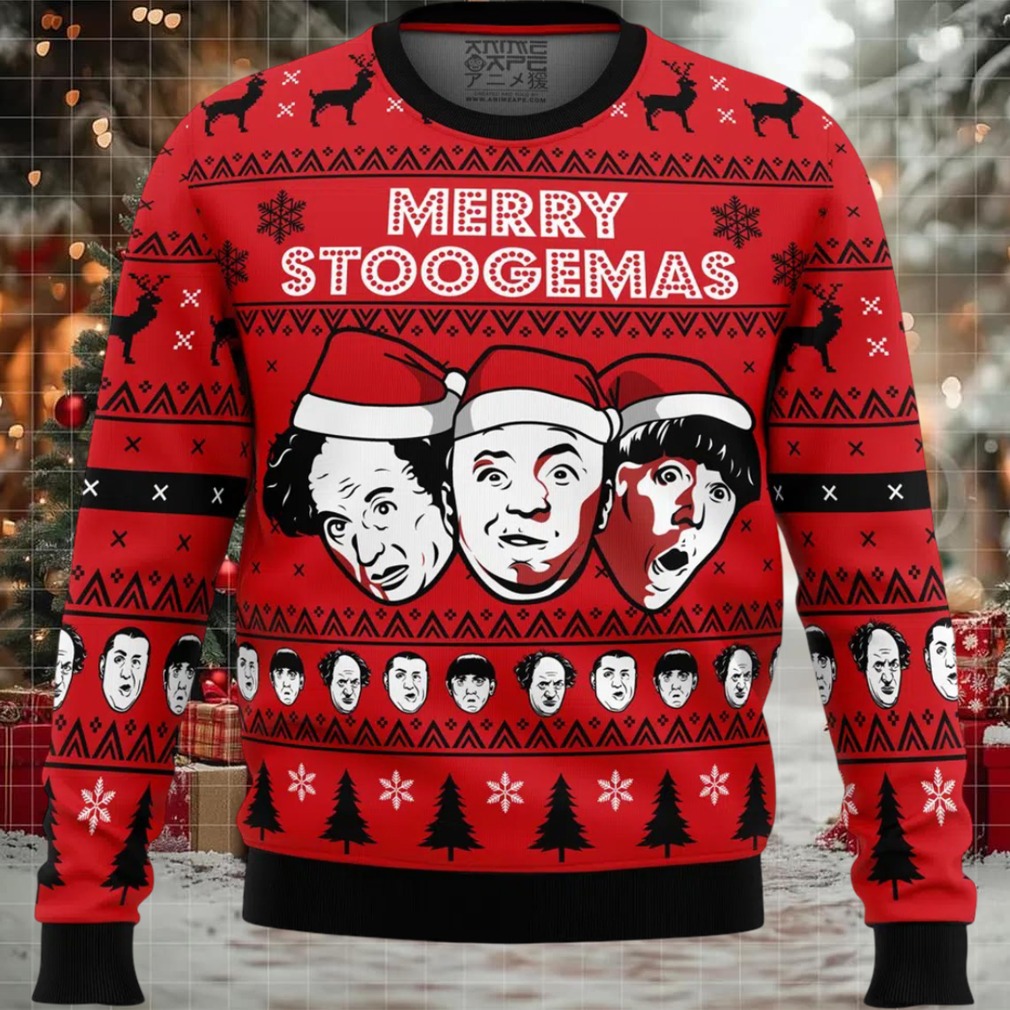 Merry Stoogemas 3 Stooges Ugly Christmas Sweater Merry Stoogemas 3 Stooges Ugly Christmas Sweater