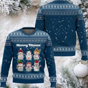 Merry Titmas Naughty Snowman Funny Ugly Christmas Sweater