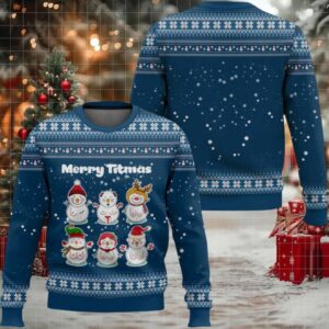 Merry Titmas Naughty Snowman Funny Ugly Christmas Sweater