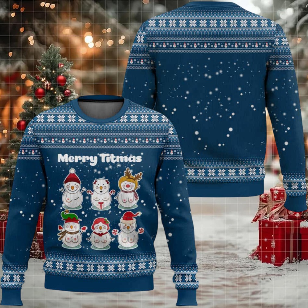 Merry Titmas Naughty Snowman Funny Ugly Christmas Sweater Merry Titmas Naughty Snowman Funny Ugly Christmas Sweater