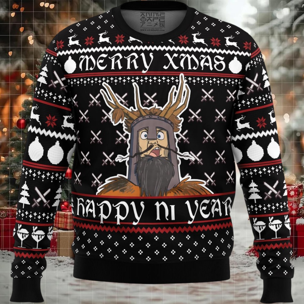 Merry Xmas Happy Ni Year Monty Python Ugly Christmas Sweater Merry Xmas Happy Ni Year Monty Python Ugly Christmas Sweater